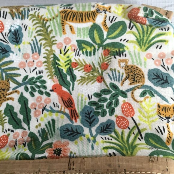 Wristlet  Retro Jungle Animal Print Handmade Pouch Travel Coins Cosmetic bag - Picture 3 of 10